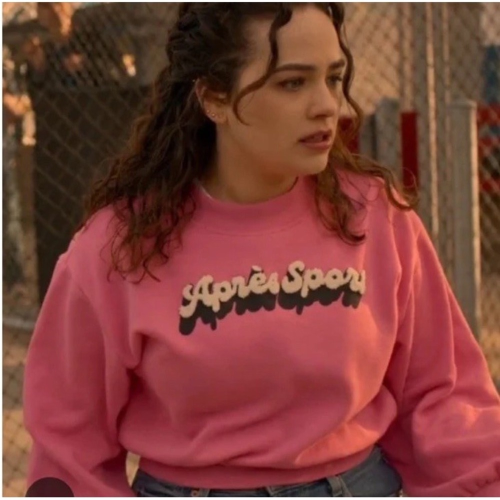 Cobra Kai Mary Mouser Pink Apres Sport Pink Sweatshirt SZ XL Crop